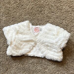 Wonder Nation White Faux Fur Shrug